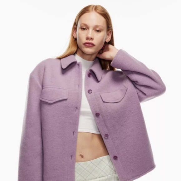 Aritzia Sunday Best Sky Shirt Jacket in Purple - Picture 1 of 12